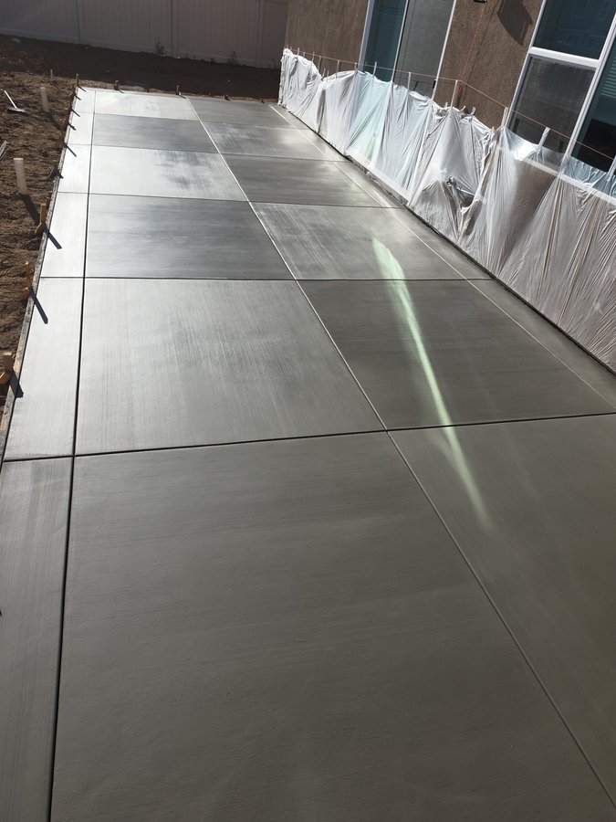 Glossy finished concrete slab